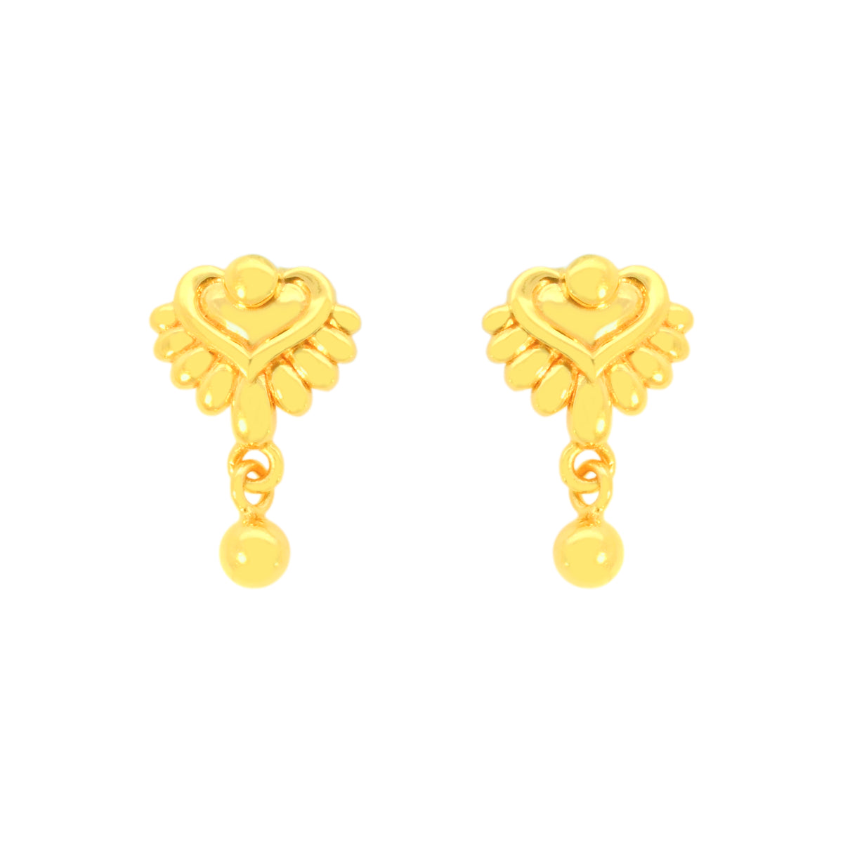 22k Yellow Gold Studs Fancy Earrings with gold weight of 3.82g