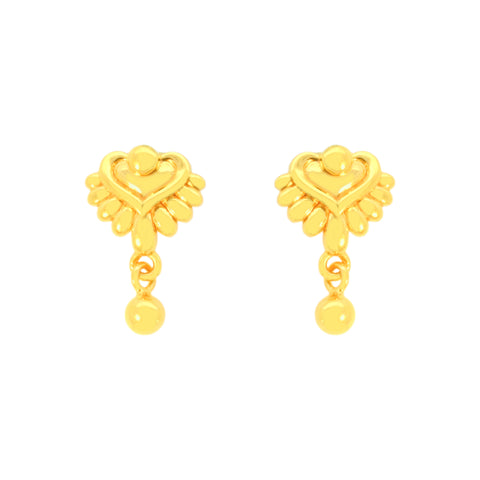 22k Yellow Gold Studs Fancy Earrings with gold weight of 3.82g