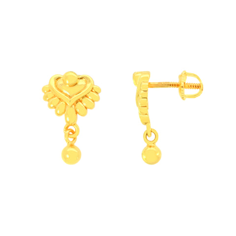 22k Yellow Gold Studs Fancy Earrings with gold weight of 3.82g