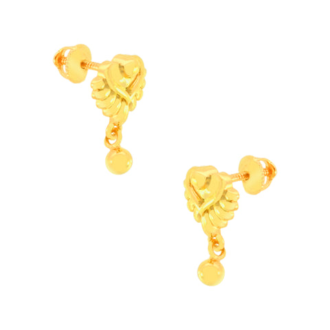 22k Yellow Gold Studs Fancy Earrings with gold weight of 3.82g