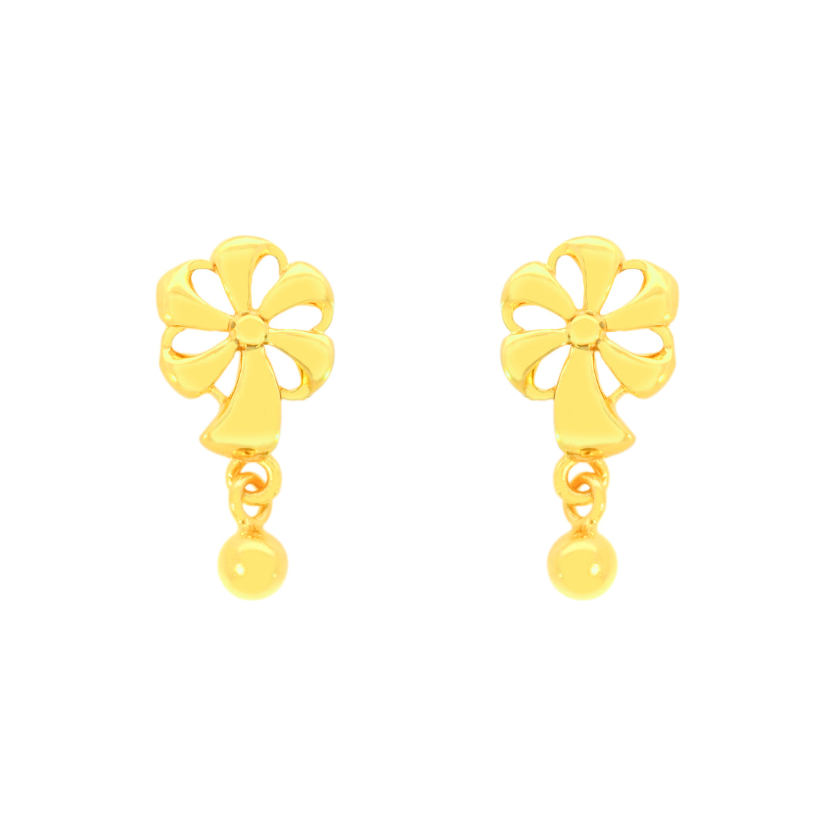 22k Yellow Gold Dangling Ball-Bead Earrings with gold weight of 3.75g