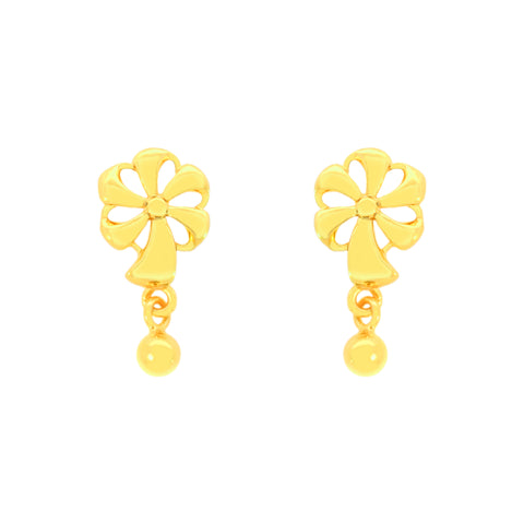 22k Yellow Gold Dangling Ball-Bead Earrings with gold weight of 3.75g