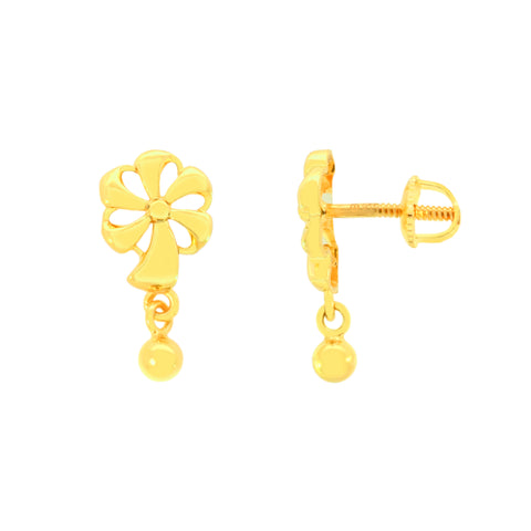 22k Yellow Gold Dangling Ball-Bead Earrings with gold weight of 3.75g