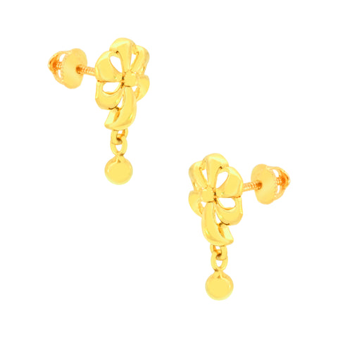 22k Yellow Gold Dangling Ball-Bead Earrings with gold weight of 3.75g