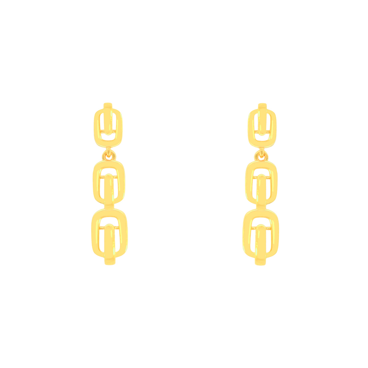 22k Yellow Gold Dangling Fancy Earrings with gold weight of 3.7g