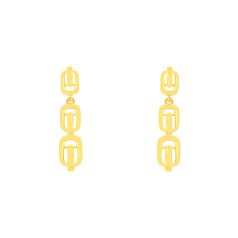 22k Yellow Gold Dangling Fancy Earrings with gold weight of 3.7g