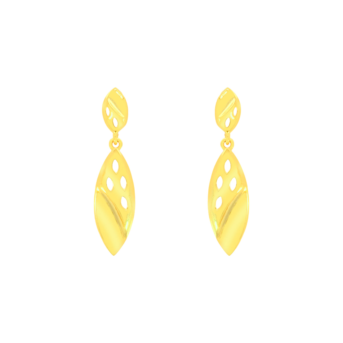 22k Yellow Gold Dangling Fancy Earrings with gold weight of 4.69g