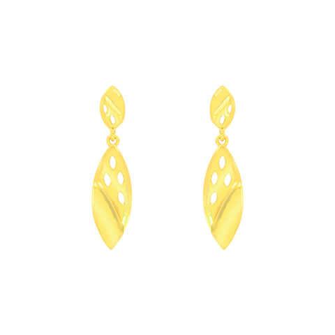22k Yellow Gold Dangling Fancy Earrings with gold weight of 4.69g