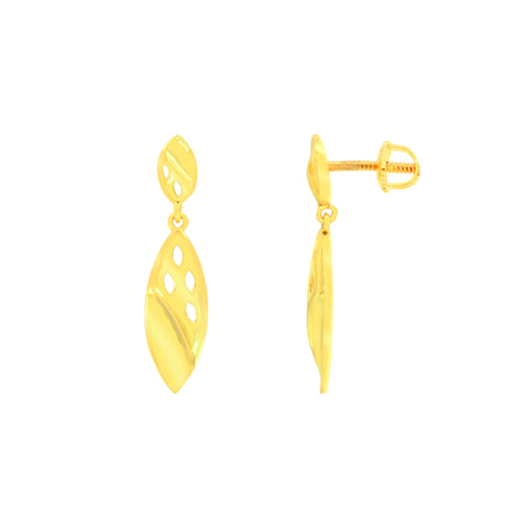 22k Yellow Gold Dangling Fancy Earrings with gold weight of 4.69g