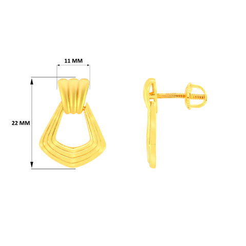 22k Yellow Gold Dangling Fancy Earrings with gold weight of 5.63g