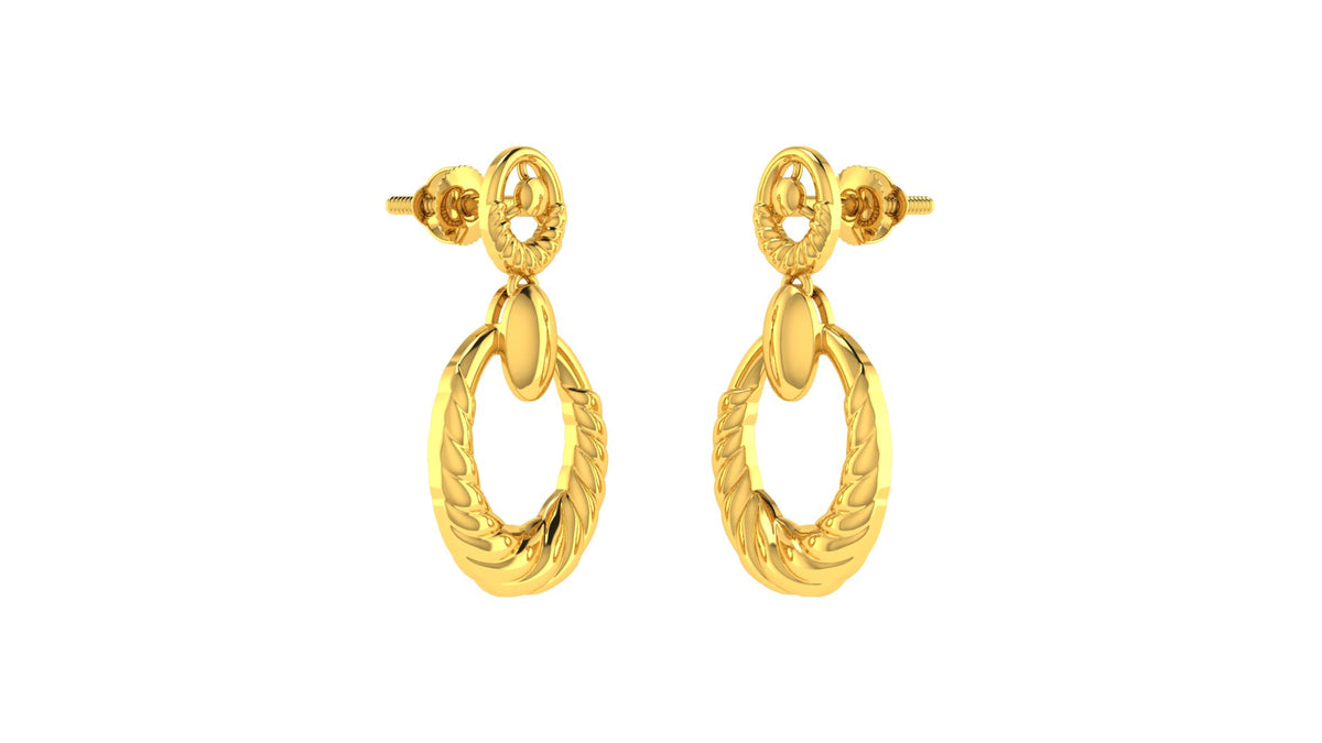 22k Yellow Gold Dangling Studs Earrings with gold weight of 5.89g