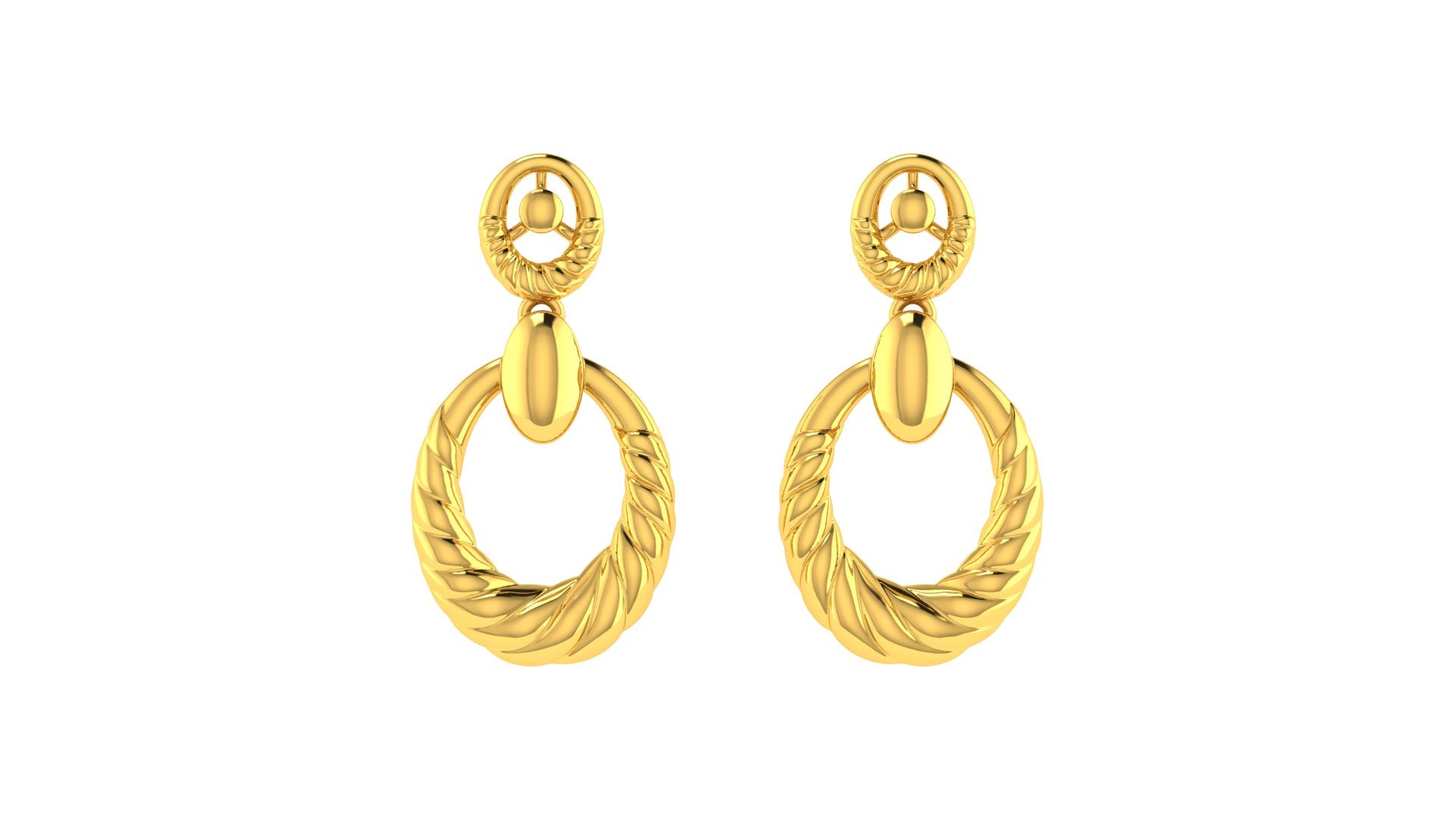 22k Yellow Gold Dangling Studs Earrings with gold weight of 5.89g