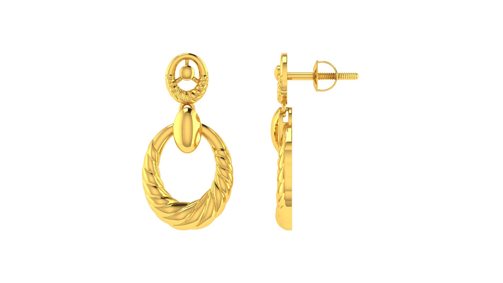 22k Yellow Gold Dangling Studs Earrings with gold weight of 5.89g