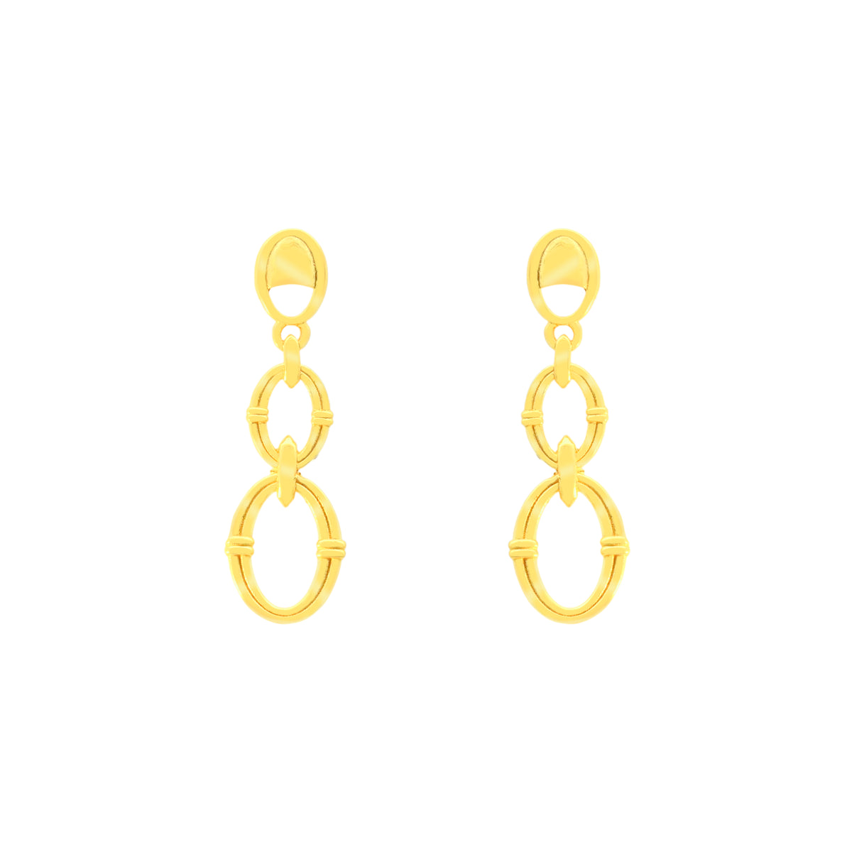 22k Yellow Gold Dangling Fancy Earrings with gold weight of 3.92g
