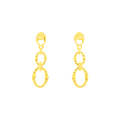 22k Yellow Gold Dangling Fancy Earrings with gold weight of 3.92g