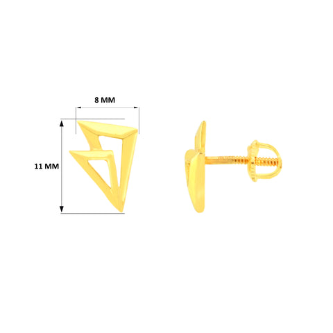 22k Yellow Gold Fancy Studs Earrings with gold weight of 1.85g