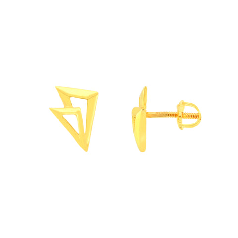 22k Yellow Gold Fancy Studs Earrings with gold weight of 1.85g