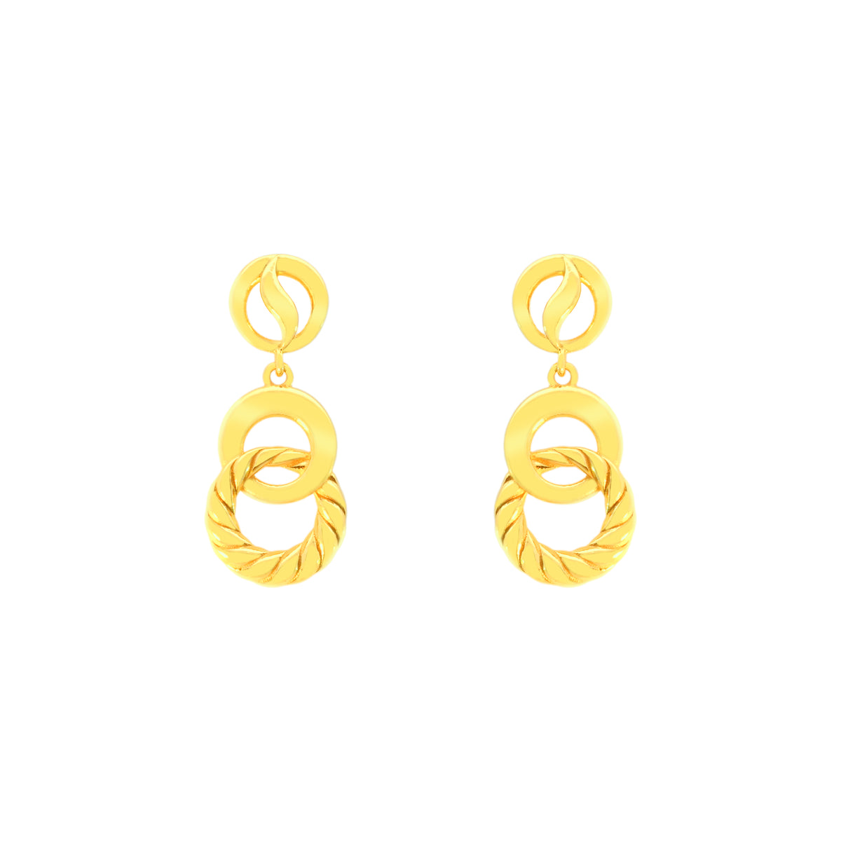 22k Yellow Gold Dangling Studs Earrings with gold weight of 5.03g