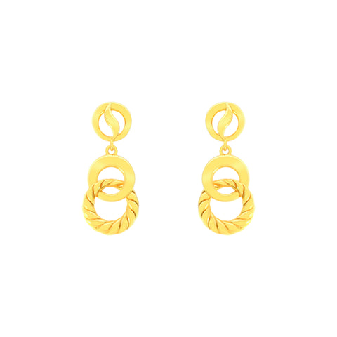 22k Yellow Gold Dangling Studs Earrings with gold weight of 5.03g