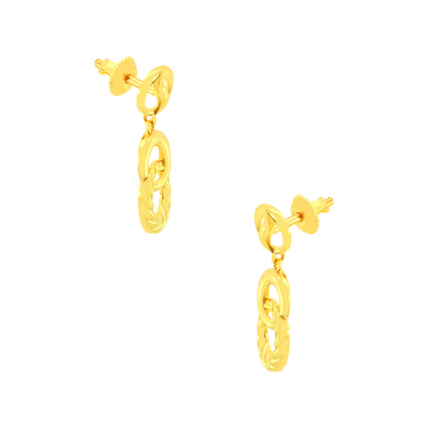 22k Yellow Gold Dangling Studs Earrings with gold weight of 5.03g