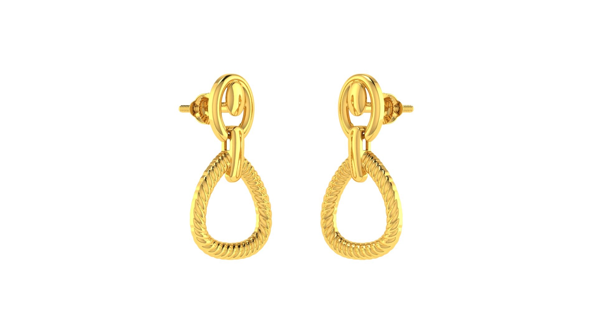 22k Yellow Gold Dangling Fancy Earrings with gold weight of 6.35g