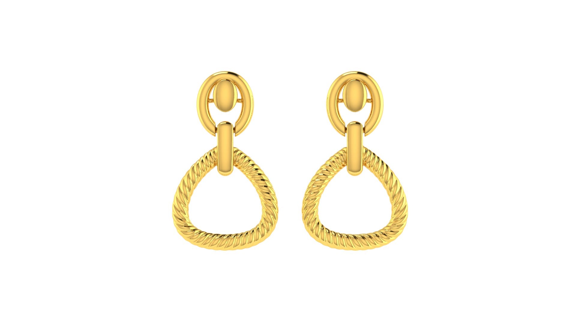 22k Yellow Gold Dangling Fancy Earrings with gold weight of 6.35g