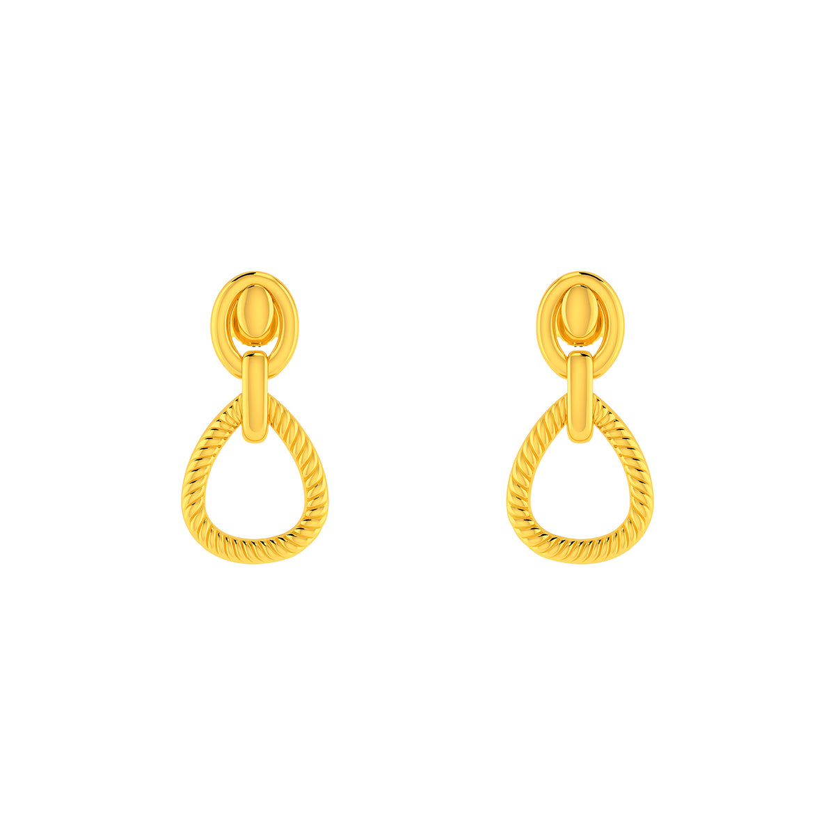 22k Yellow Gold Dangling Fancy Earrings with gold weight of 6.35g