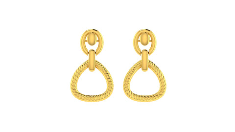 22k Yellow Gold Dangling Fancy Earrings with gold weight of 6.35g