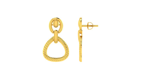 22k Yellow Gold Dangling Fancy Earrings with gold weight of 6.35g