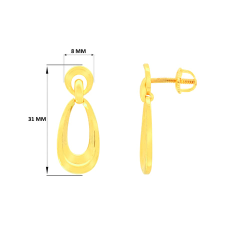 22k Yellow Gold Dangling Earrings with gold weight of 4.53g