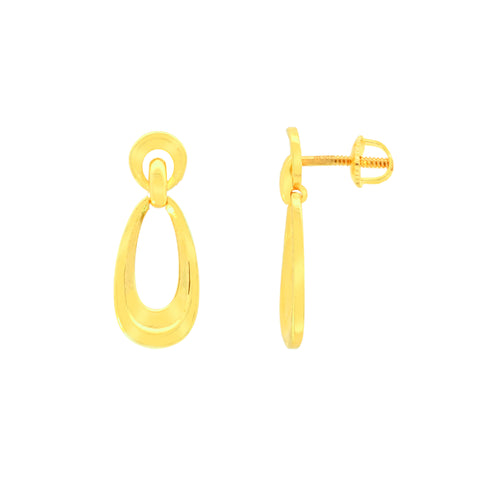 22k Yellow Gold Dangling Earrings with gold weight of 4.53g