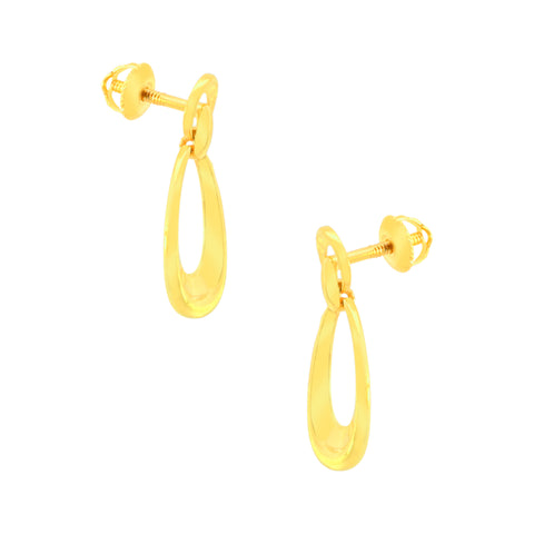 22k Yellow Gold Dangling Earrings with gold weight of 4.53g