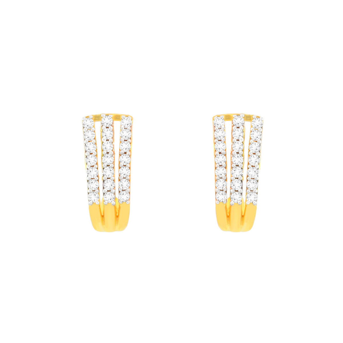 22k Yellow Cubic Zirconia Studs Fancy Earrings with gold weight of 3.36g