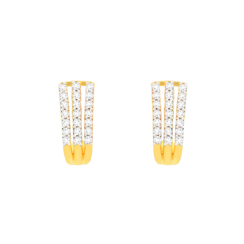 22k Yellow Cubic Zirconia Studs Fancy Earrings with gold weight of 3.36g