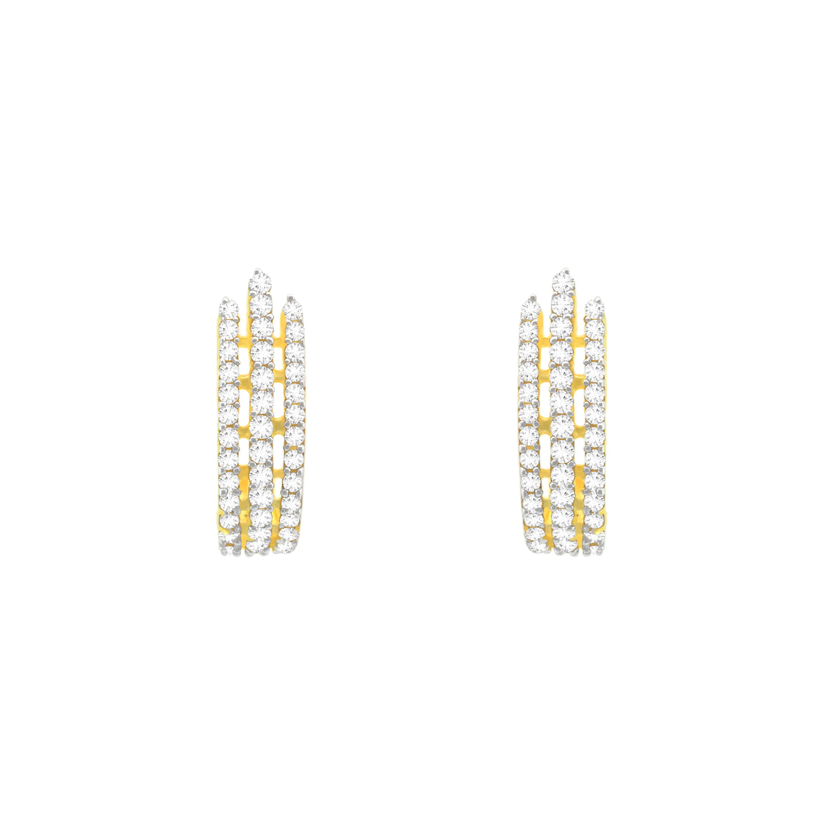 22k Yellow Cubic Zirconia Studs Fancy Earrings with gold weight of 3g