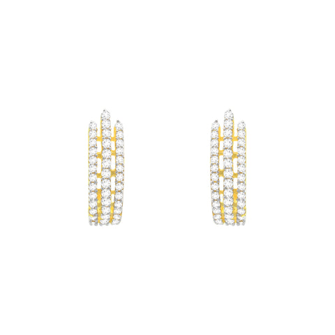 22k Yellow Cubic Zirconia Studs Fancy Earrings with gold weight of 3g