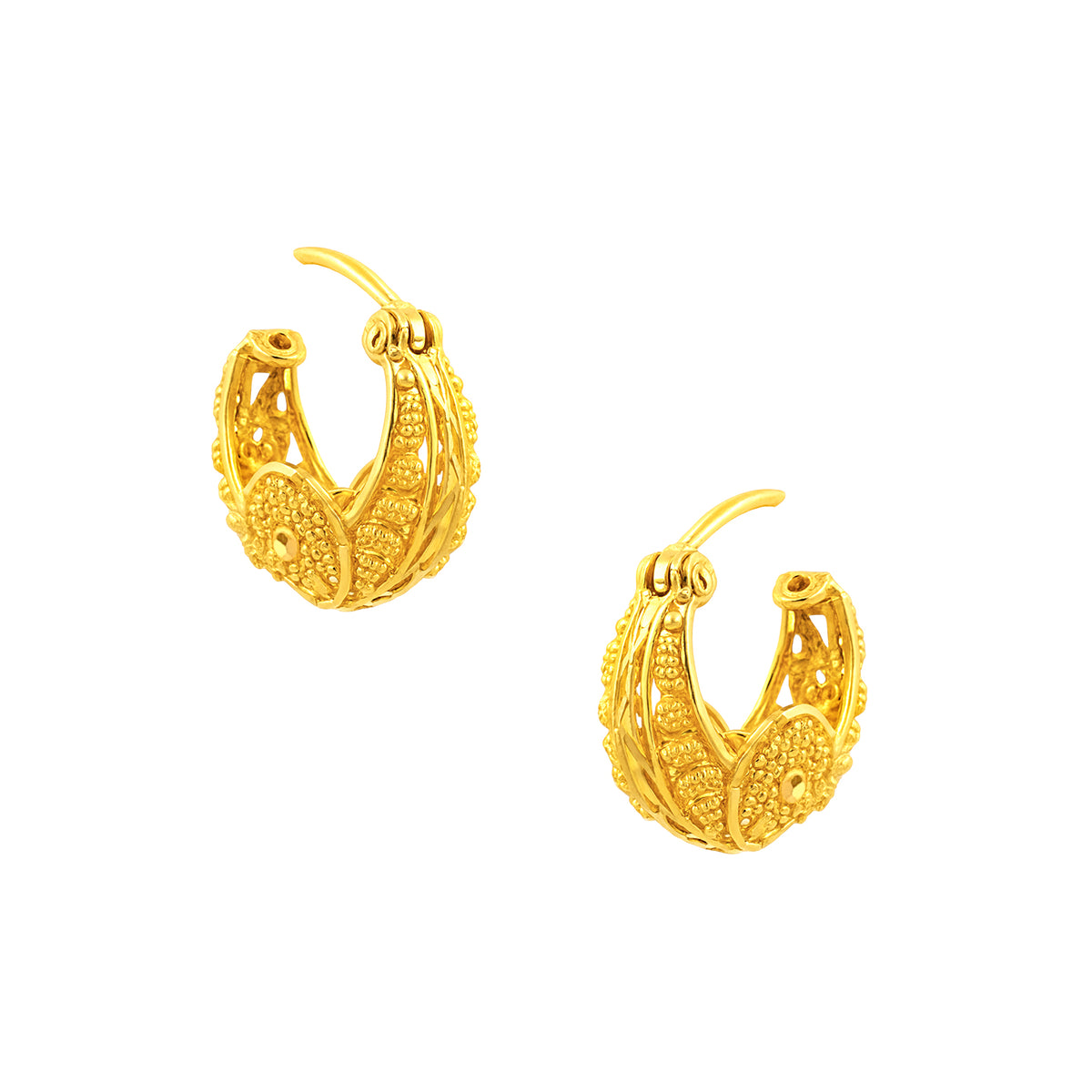 22k Yellow Gold Hoop Earrings with gold weight of 3.71g