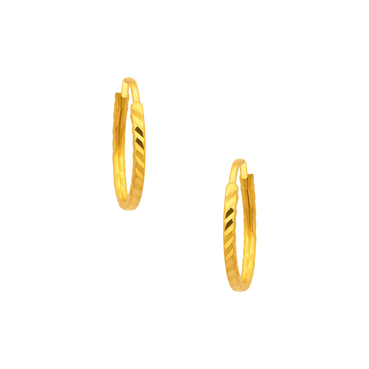 22k Yellow Gold Hoop Earrings with gold weight of 1.59g