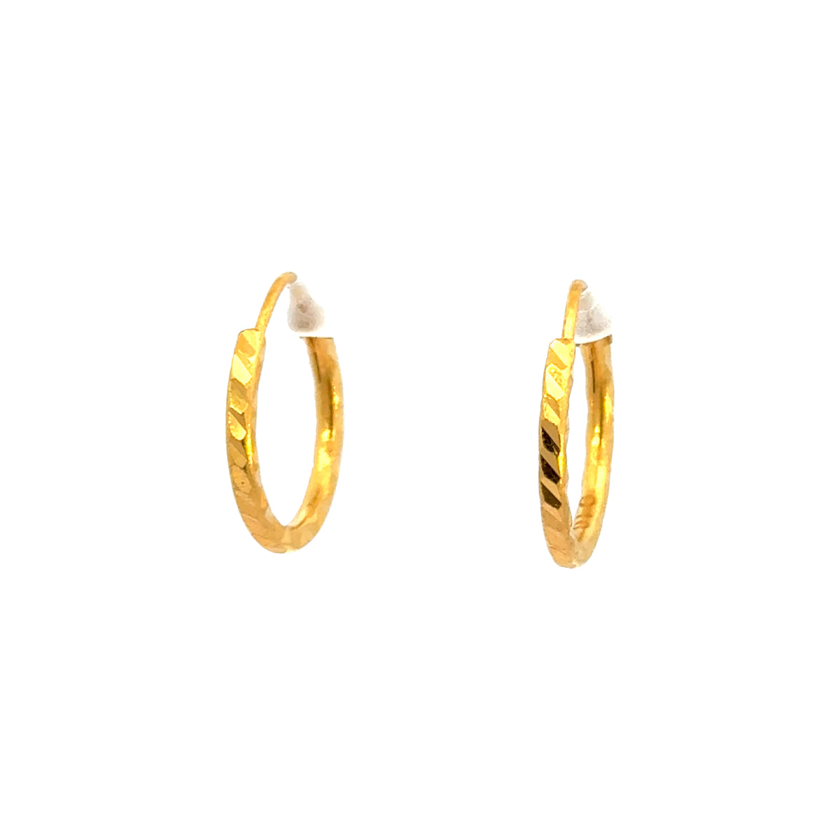 22k Yellow Gold Hoop Earrings with gold weight of 1.59g