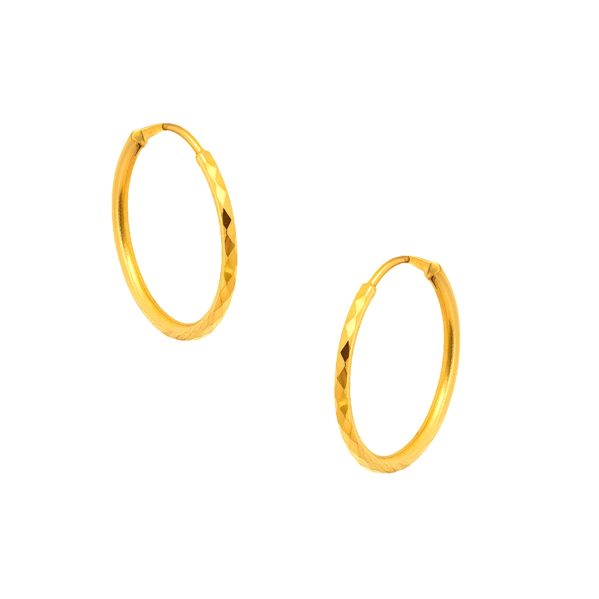 22k Yellow Gold Hoop Earrings with gold weight of 1.36g