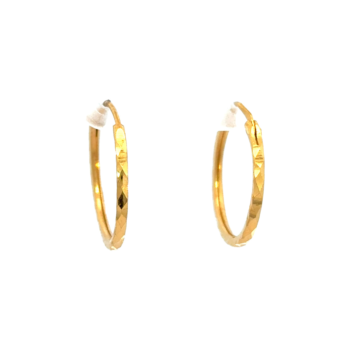 22k Yellow Gold Hoop Earrings with gold weight of 1.36g