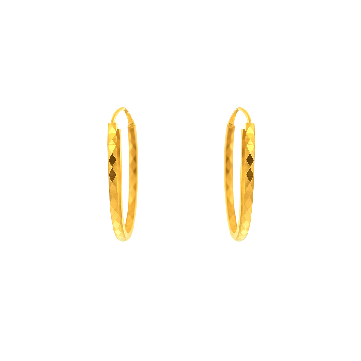 22k Yellow Gold Hoop Earrings with gold weight of 1.36g