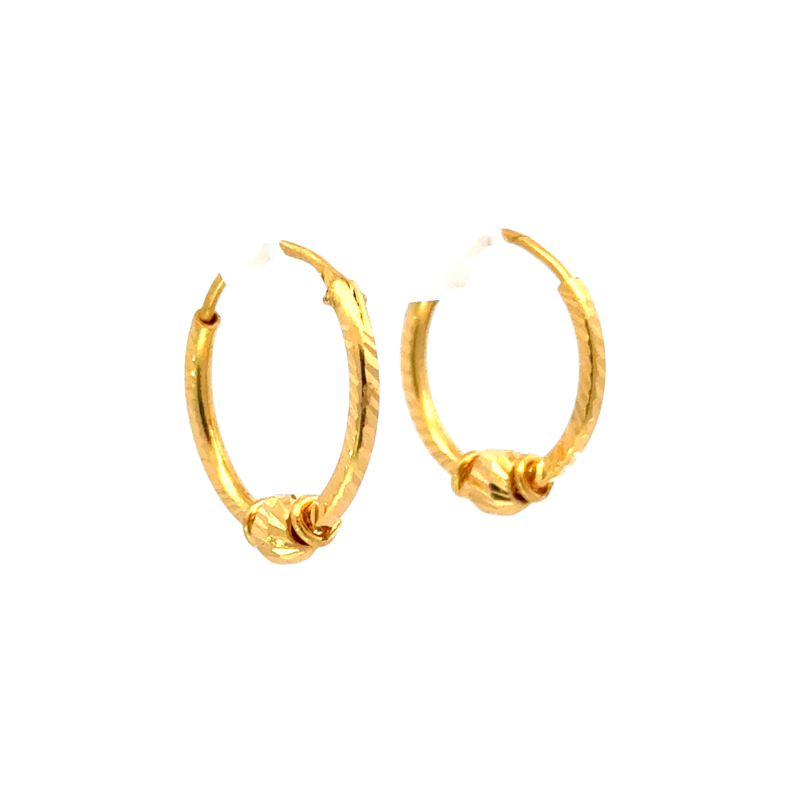 22k Yellow Gold Hoop Earrings with gold weight of 1.58g