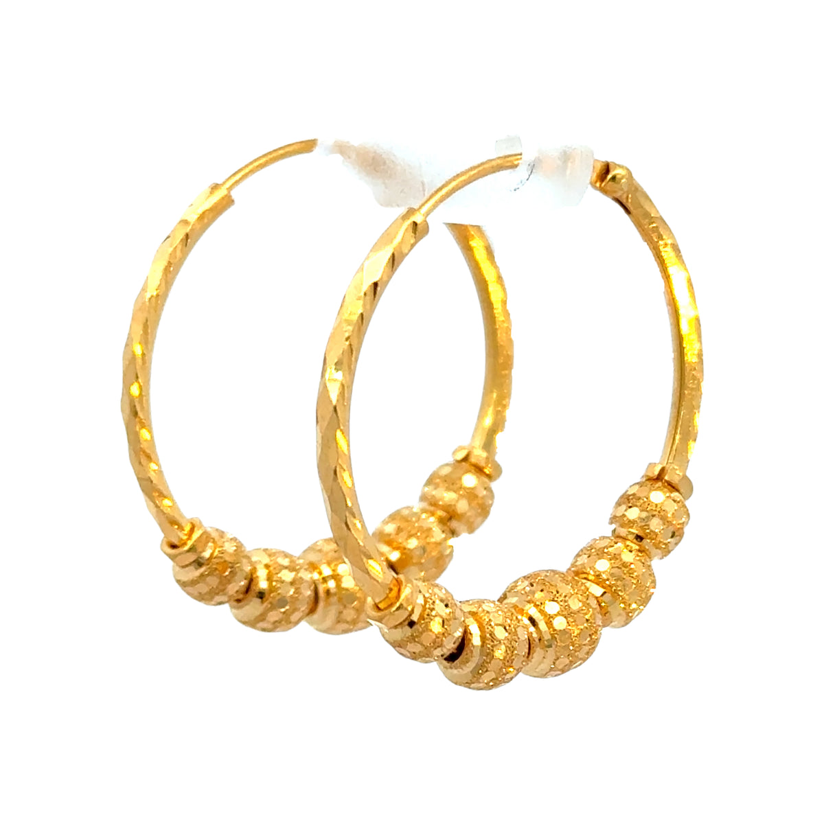 22k Yellow Gold Hoop Earrings with gold weight of 5.6g