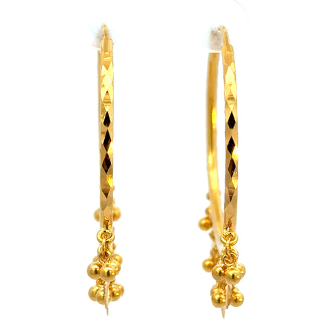 22k Yellow Gold Hoop Earrings with gold weight of 7.38g