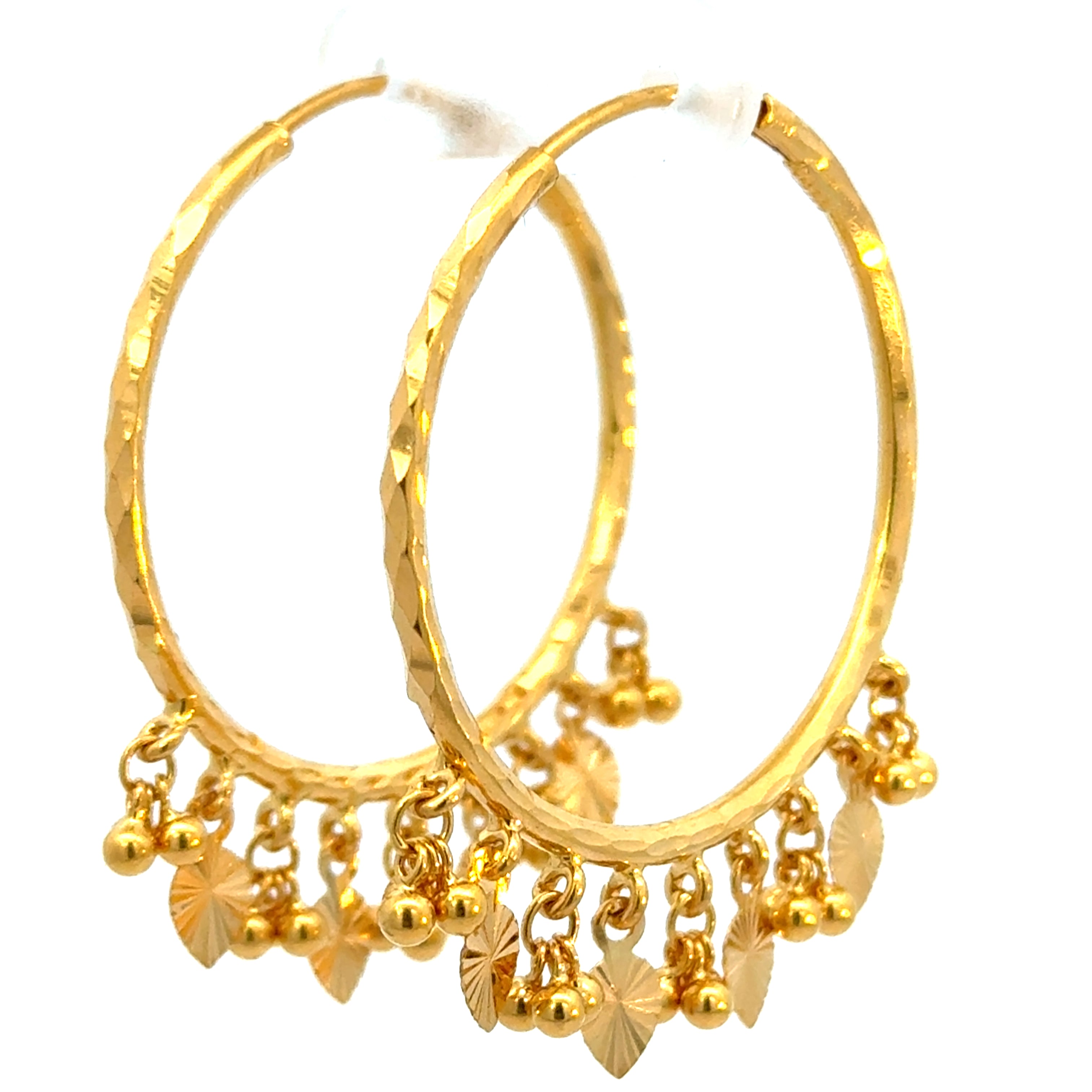 22k Yellow Gold Hoop Earrings with gold weight of 7.38g