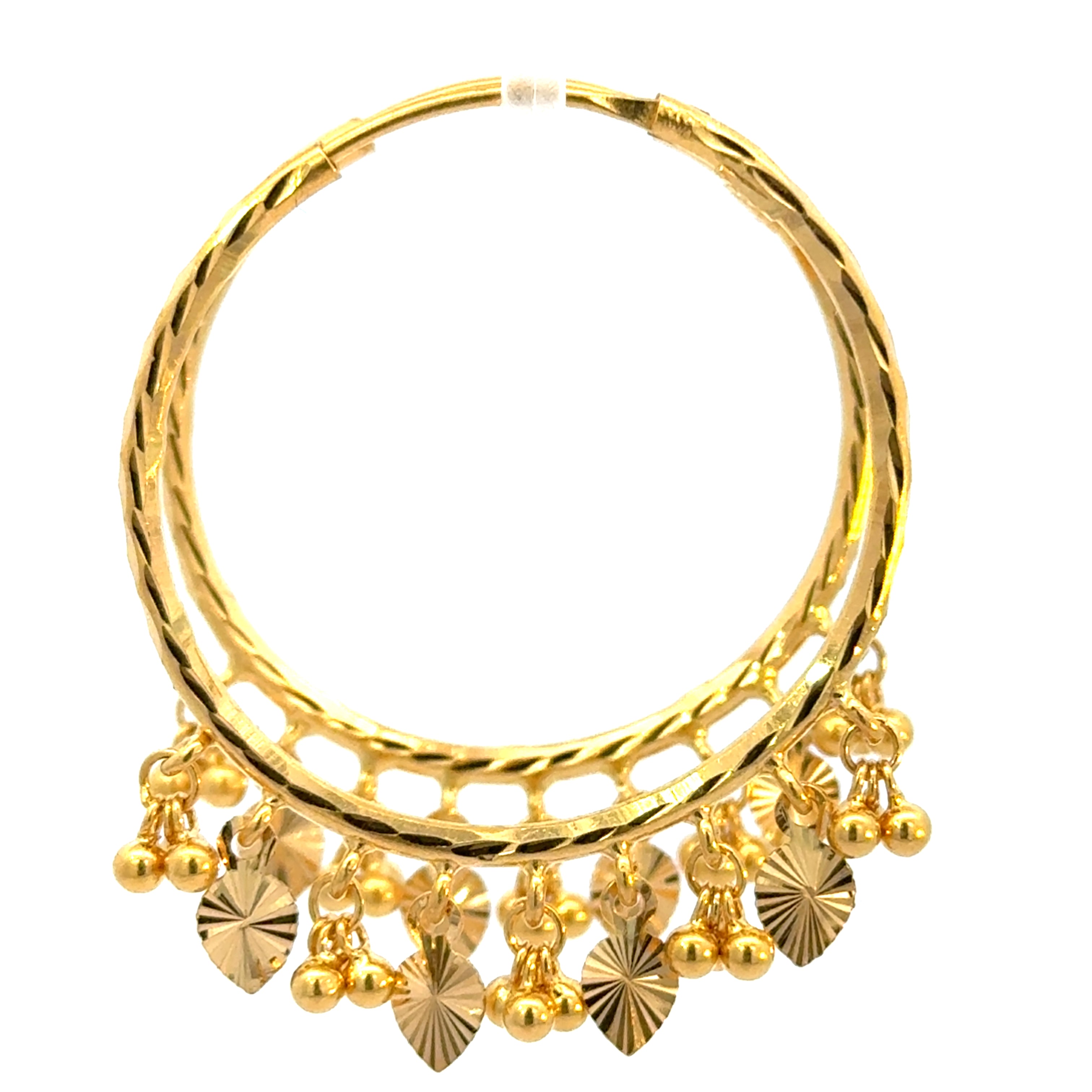 22k Yellow Gold Hoop Earrings with gold weight of 7.38g