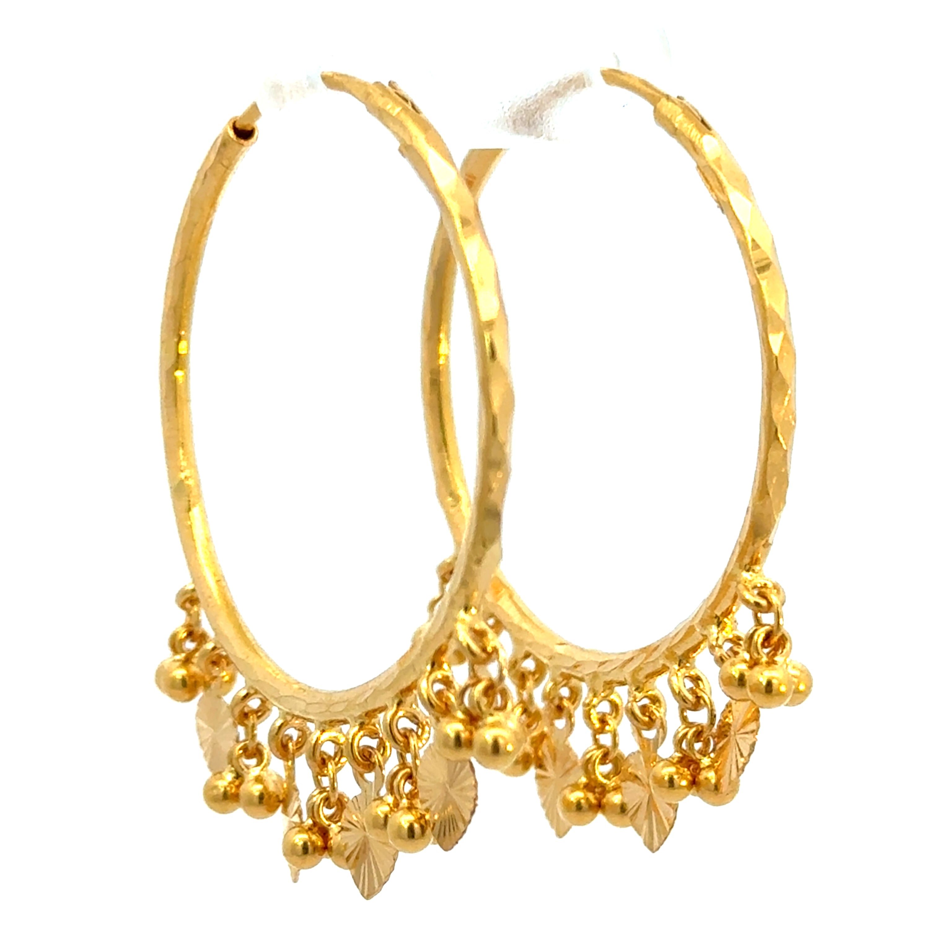 22k Yellow Gold Hoop Earrings with gold weight of 7.38g