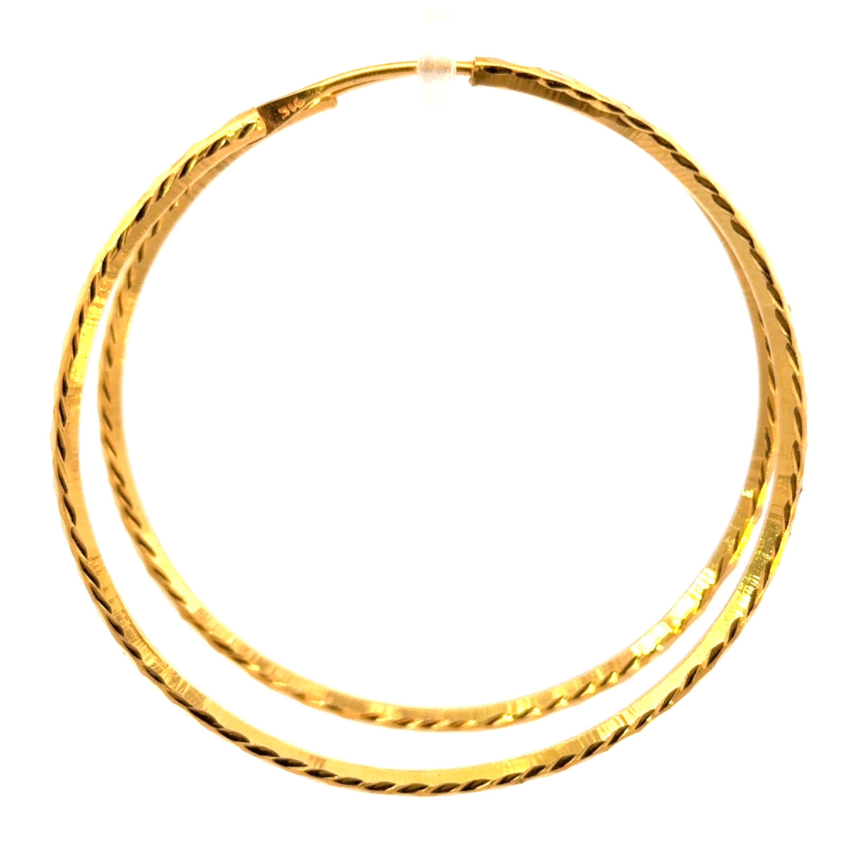 22k Yellow Gold Hoop Earrings with gold weight of 7.87g