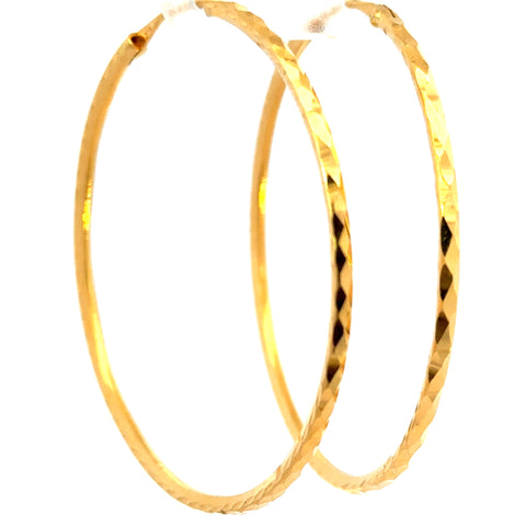 22k Yellow Gold Hoop Earrings with gold weight of 7.87g